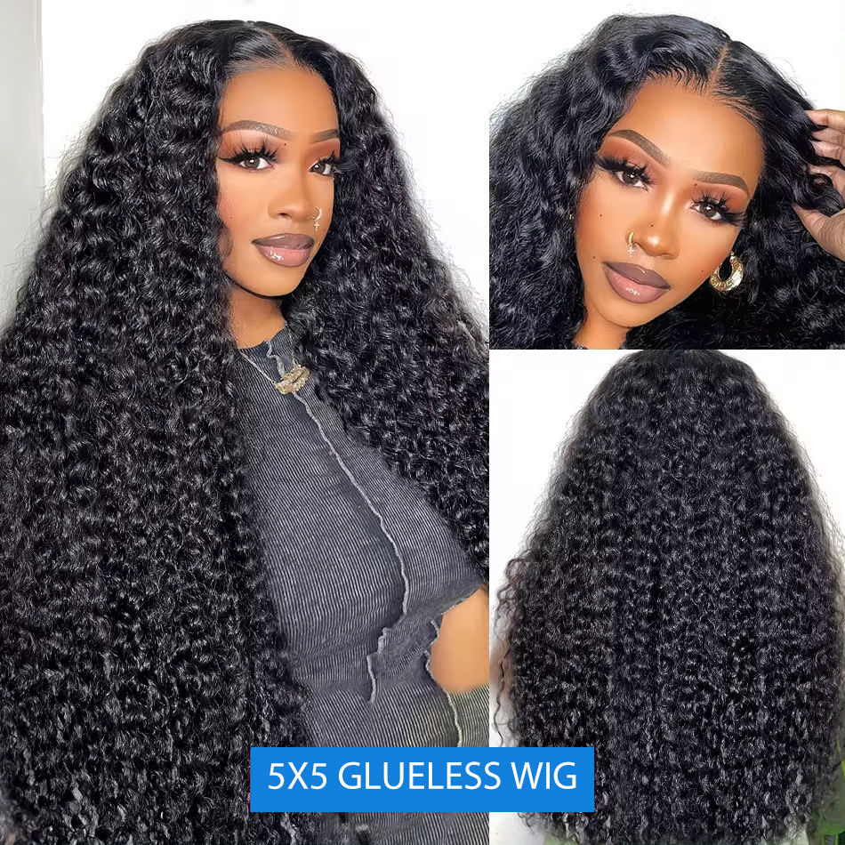 Loose Deep Wave Glueless Wig 5x5 Lace Closure 220% Density
