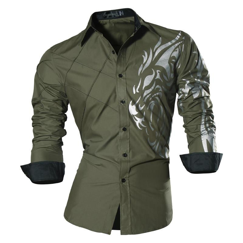 Thumbnail: Men's Solid Color Polyester Shirt – Long Sleeve Casual Slim Fit