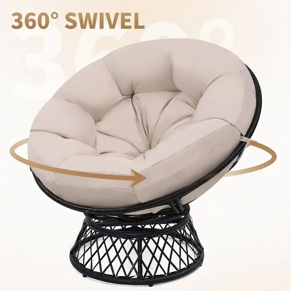 Thumbnail: 44" Giant Oversized Rattan Papasan Chair with Cushion and Frame