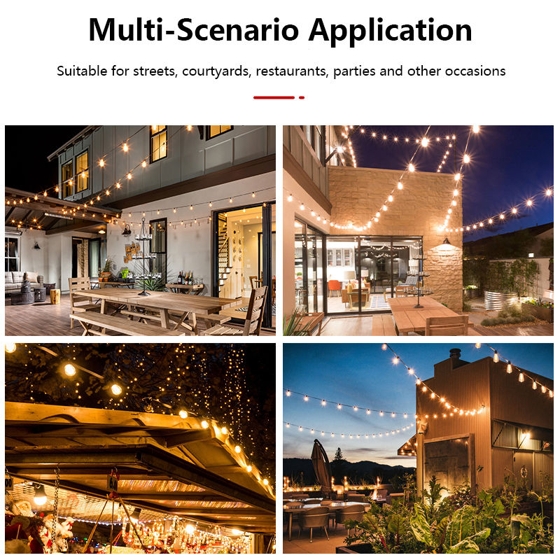 Thumbnail: Solar Outdoor Warm White Pendant String Lights