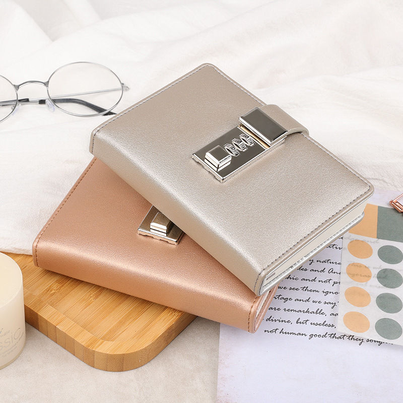 Thumbnail: PU Leather Lock Diary with 192 Pages for Secure Journaling and Agenda Planning