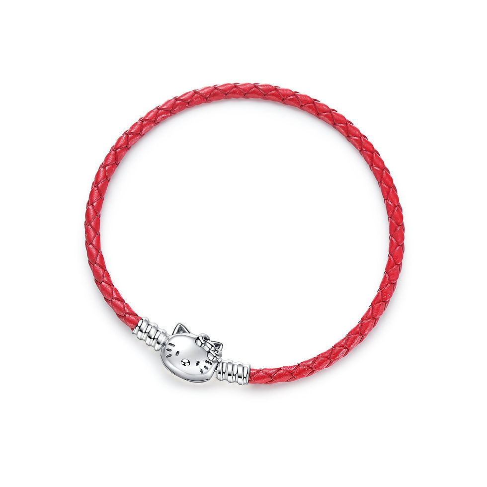 Thumbnail: Elegant Sterling Silver Heart Shell Butterfly Footprint Bracelet Adjustable