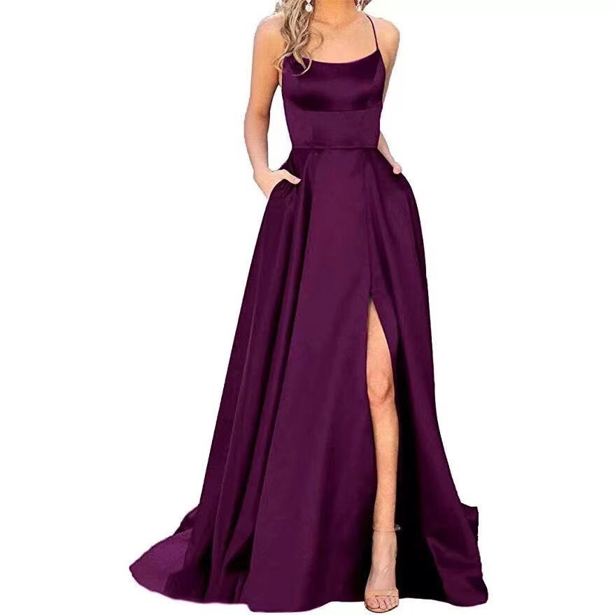 Thumbnail: Strapless Velvet Corset Party Dress with Ruffle Split
