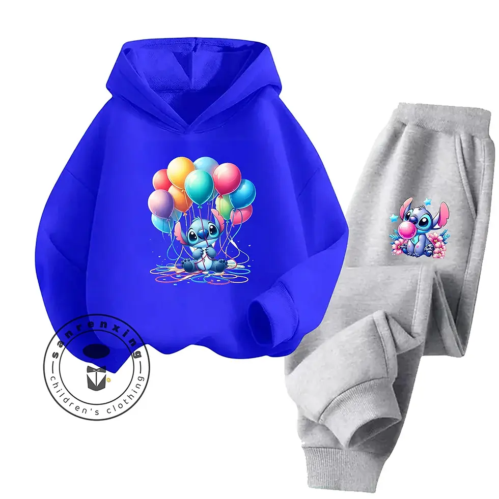 Thumbnail: Kids Hoodie Set – Cozy Printed Fall/Winter Outfit for Boys & Girls