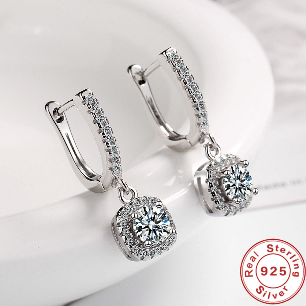 Moissanite Huggie Hoop Earrings for Women – 925 Sterling Silver, Diamond-Tested