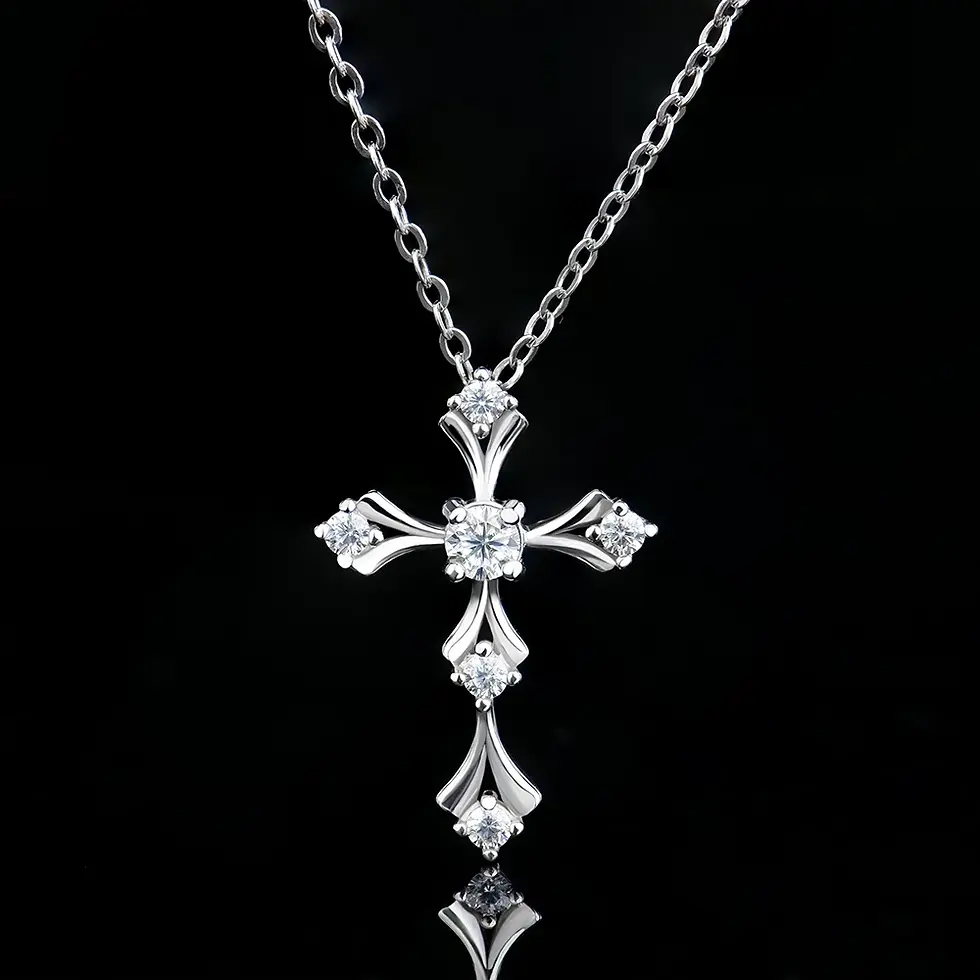 Thumbnail: 925 Silver 1.0 Carat Round Pendant Necklace
