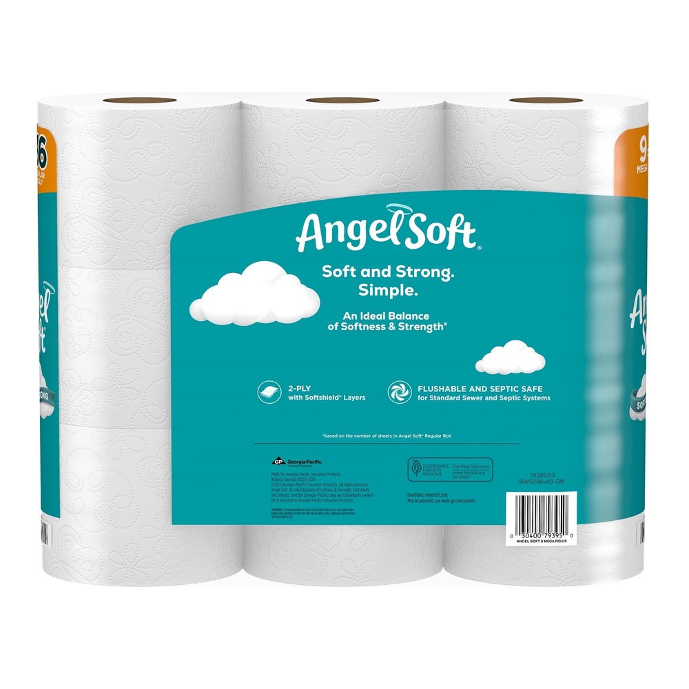 Household Embossed 2-Ply Toilet Paper Mega Rolls Soft & Strong