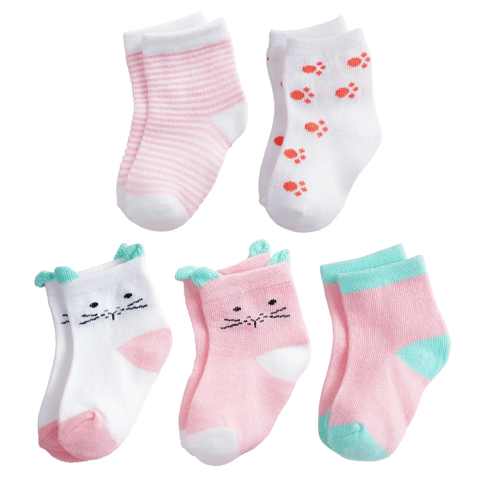 5 Pairs Baby Cotton Anti-Slip Socks – Cartoon Winter Floor Socks for Boys&Girls