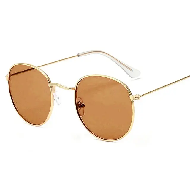 Thumbnail: Classic Round Mirror Sunglasses – Small Frame Alloy UV400 Eyewear for Women