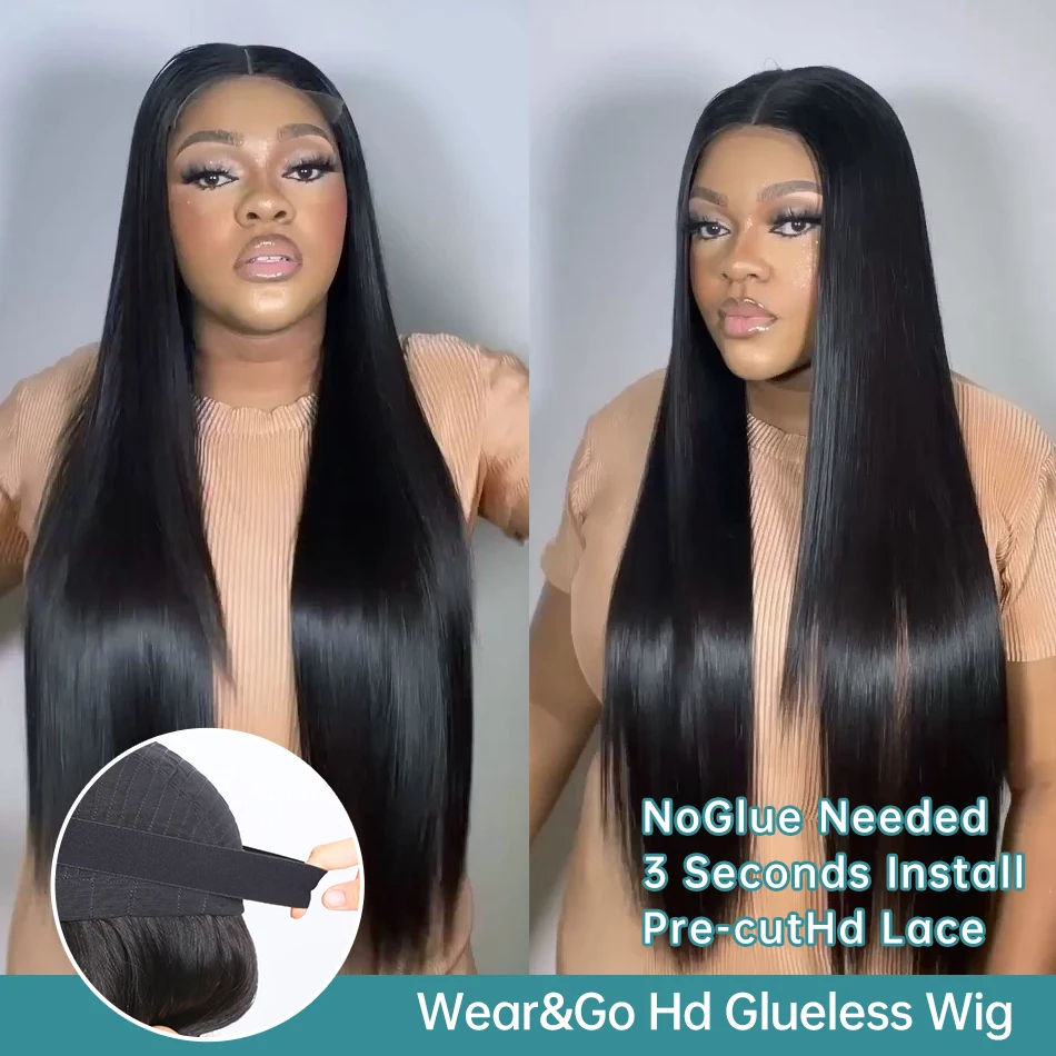 Thumbnail: 40–42 Inch Bone Straight Wig 13x6 HD Lace Front 220% Brazilian Hair