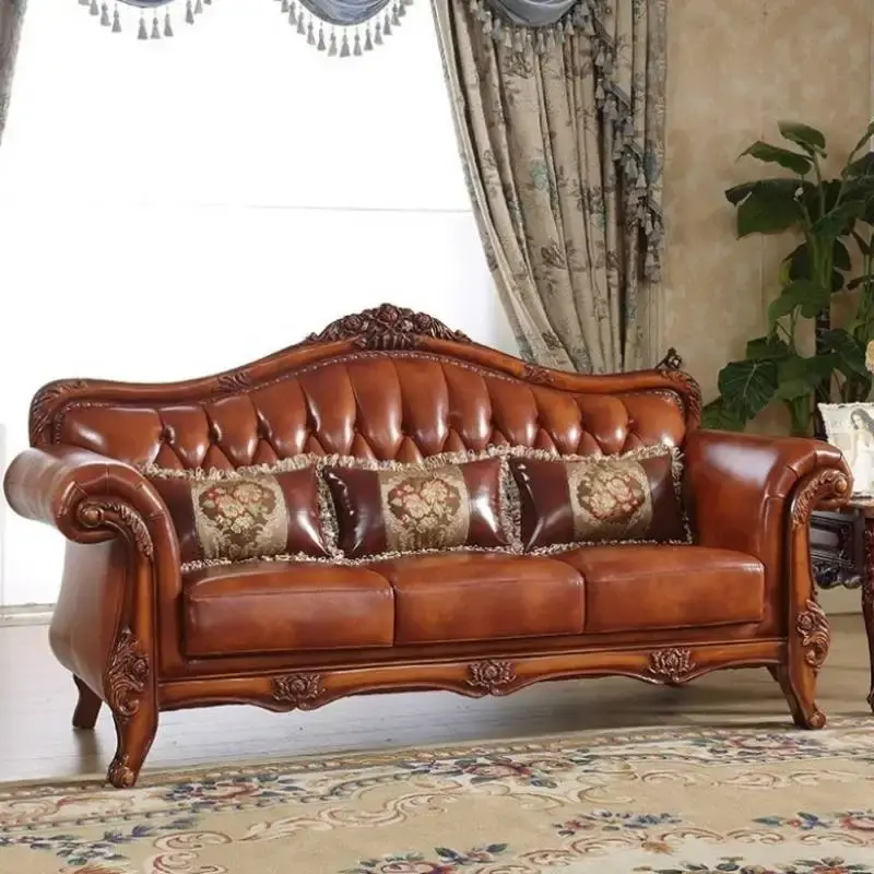 Thumbnail: Luxury Modern Sectional Sofa with Wood Frame and Leather Finish