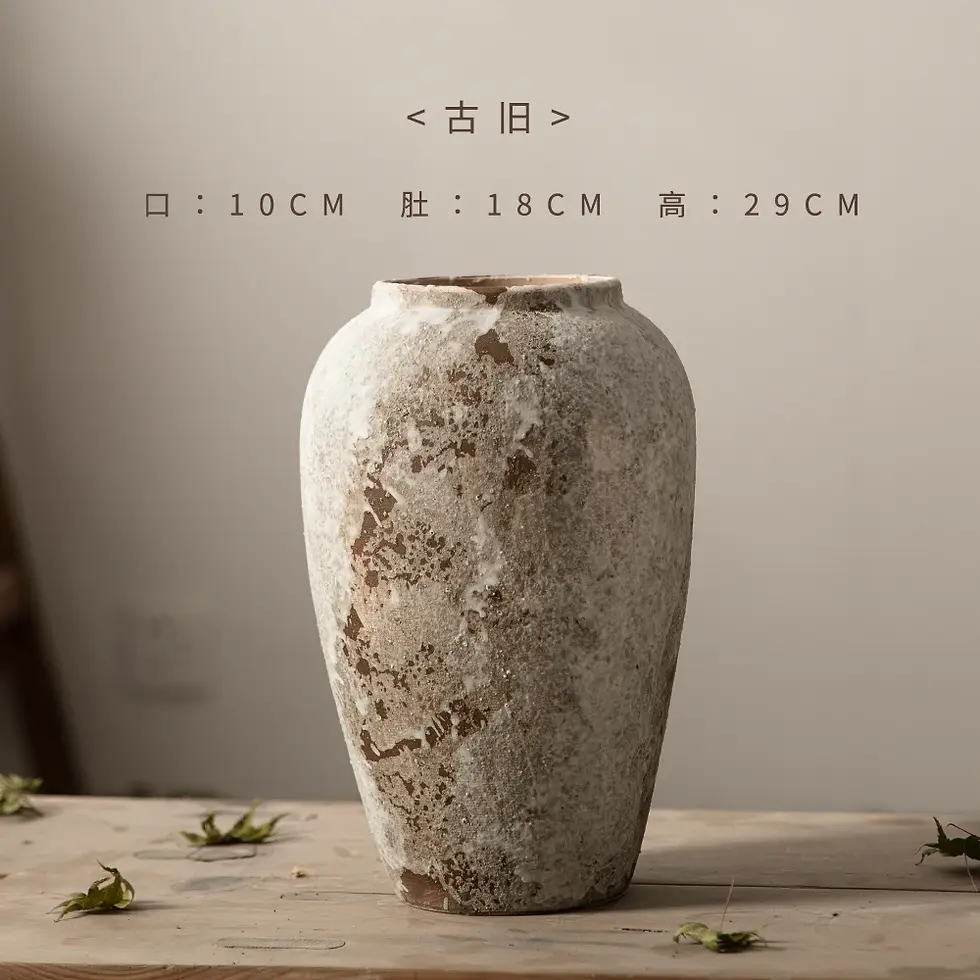 Thumbnail: Retro Ceramic Hydroponic Vase, Antique Chinese Style Pottery Jar