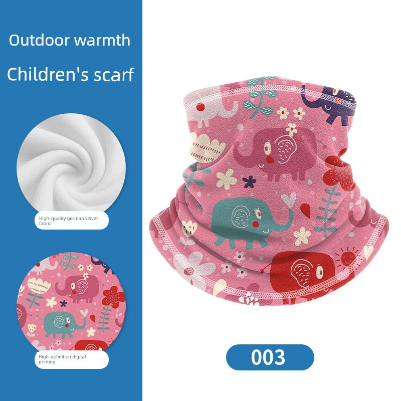 Thumbnail: Cartoon Anime Kids Winter Velvet Plaid Scarf Soft Warm Sunshade Rectangle Wrap