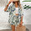 Thumbnail: Women’s Summer Two-Piece Set – Printed Half-Sleeve Shirt & Drawstring Shorts