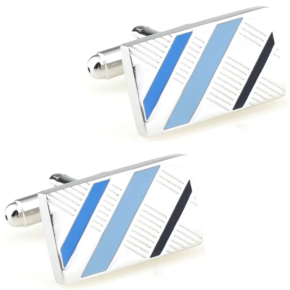 Thumbnail: Blue Enamel Cufflinks for Men French Shirts Hot Sale