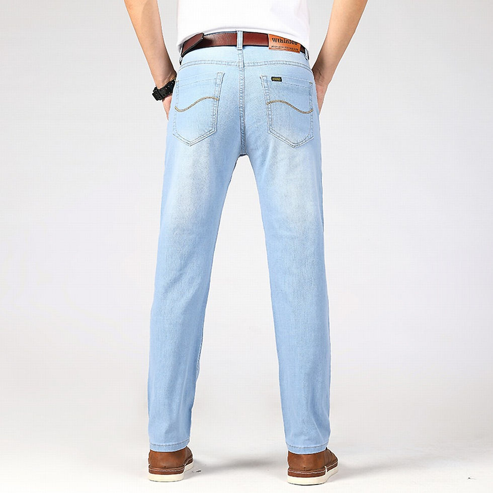Thumbnail: Tsingyi Light Blue Business Jeans – Men's Denim Straight Fit Spring/Summer