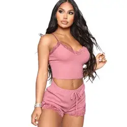 Thumbnail: Women’s 2-Piece Winter Sleepwear Set Short Pants Pajama Lingerie