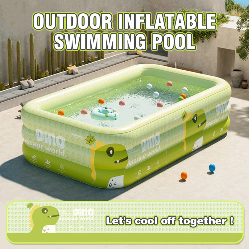 Thumbnail: Inflatable Square Swimming Pool – 1.8–2.6M Family Pool for Kids & Adults