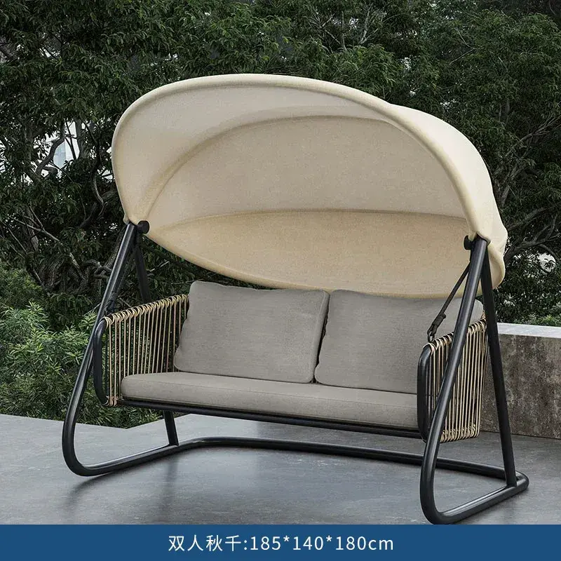 Thumbnail: Rattan Hanging Swing Chair for Garden Balcony Courtyard