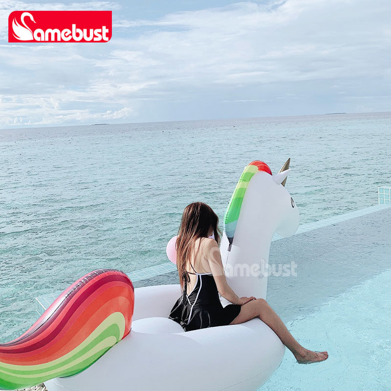 Thumbnail: Camebust Inflatable Unicorn Pool Float – Fun Animal Rider for Swimming Parties