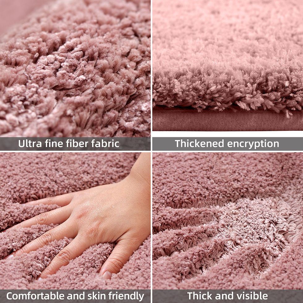 Thumbnail: Thick Plush Microfiber Bathroom Mat – Non-Slip, Solid Color, Soft & Eco-Friendly