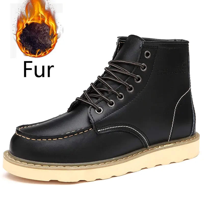 Thumbnail: Genuine Leather Mens Desert Boots Soft Sole Outdoor Walking Casual Shoes
