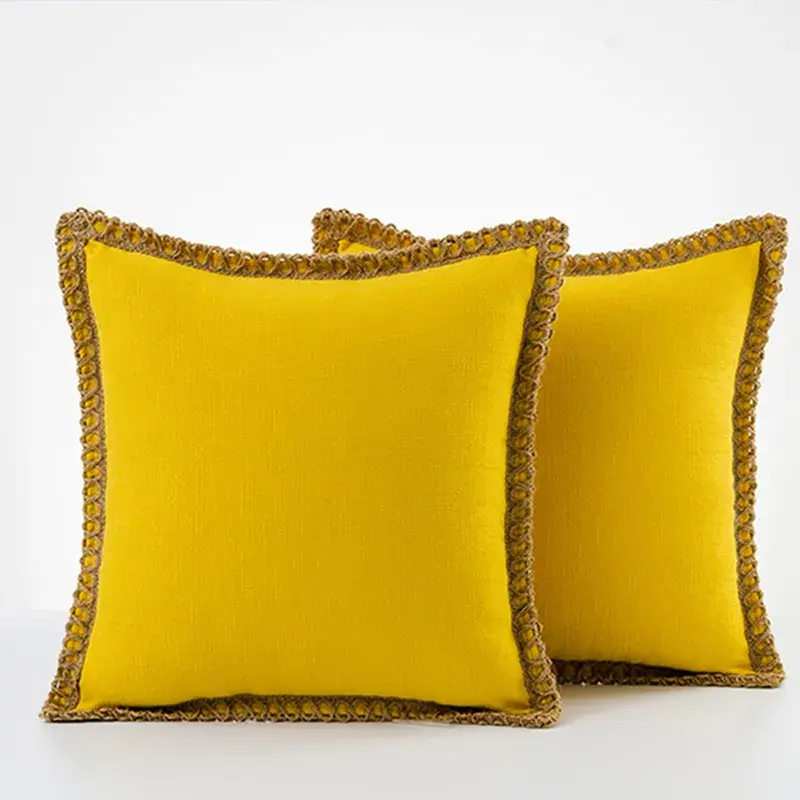 Thumbnail: Inyahome Set of 2 Linen Decorative Square Throw Pillow
