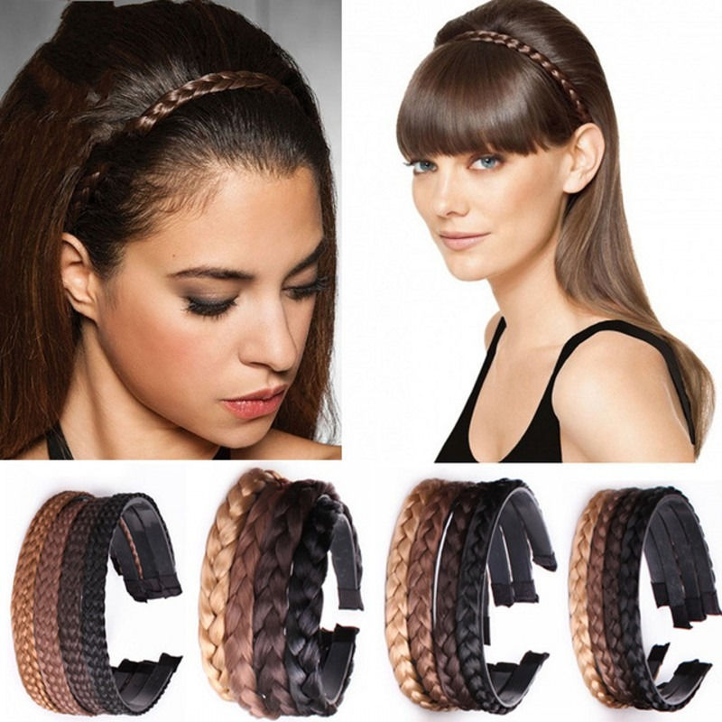 Thumbnail: Synthetic Twist Braided Hair Bands for Women Girls Fashion Accessories