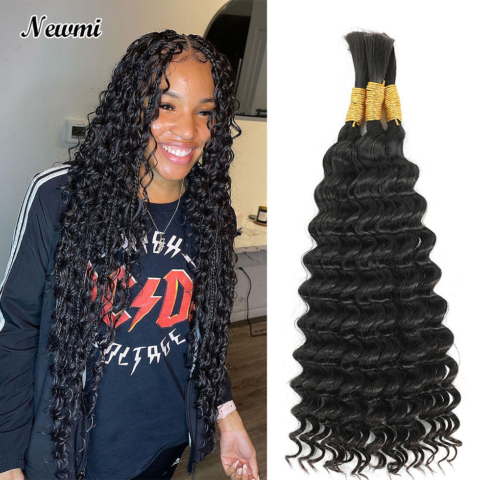 Thumbnail: Deep Wave Braiding Hair Bulk P4/27 Highlight 100% Virgin Human Hair