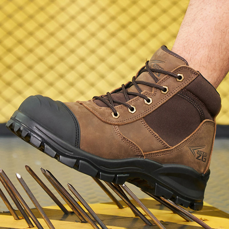 Thumbnail: Cowhide Leather Safety Work Boots for Men Puncture Proof Anti Smash