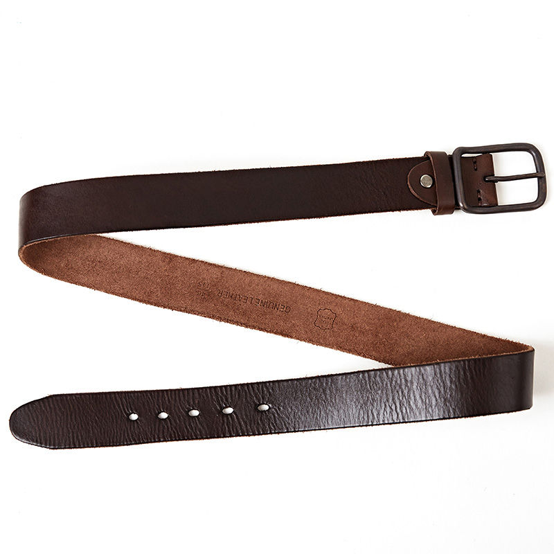 Thumbnail: HREECOW Genuine Leather Belt for Men – 3.8cm Wide, Casual Style, Alloy Buckle