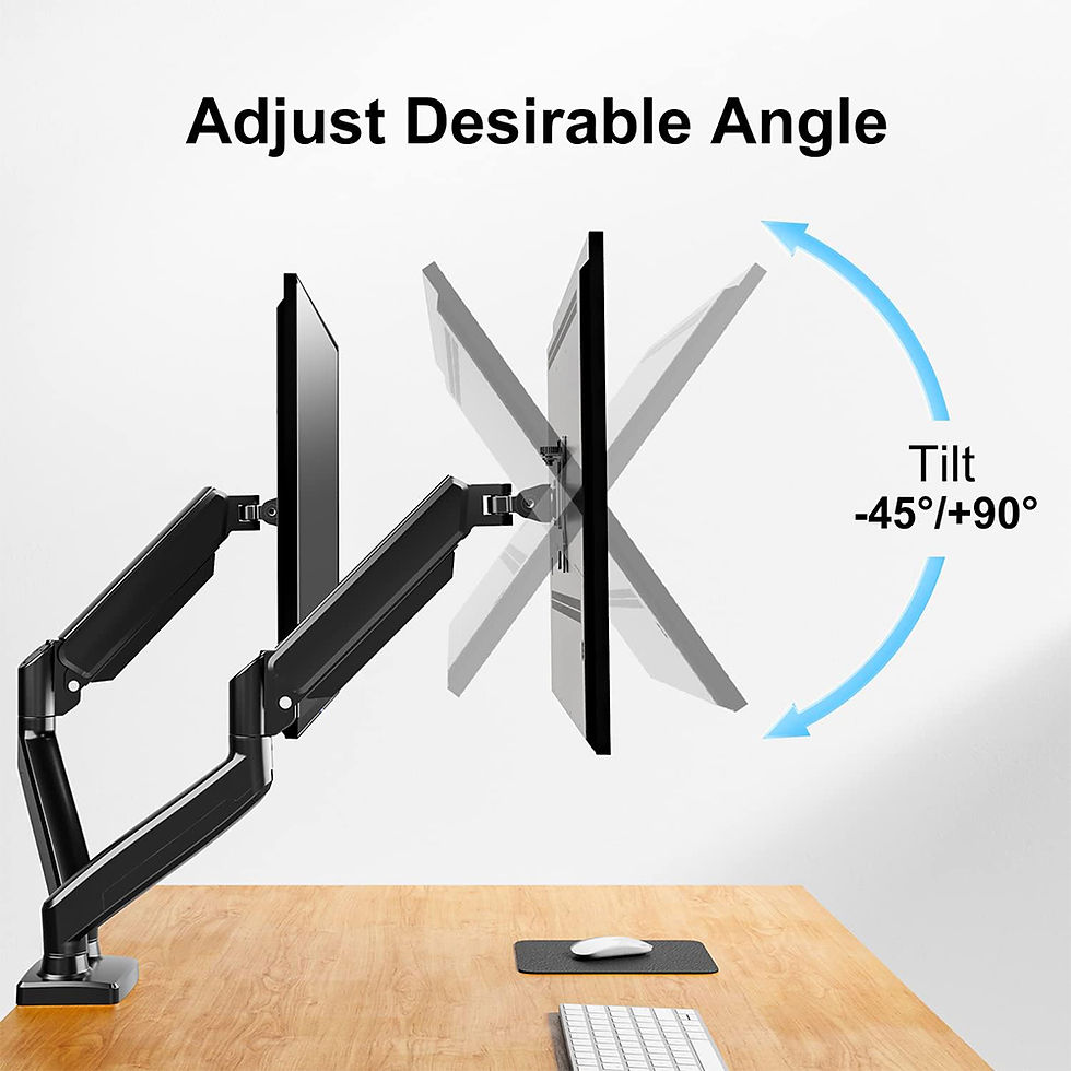 Thumbnail: Dual Monitor Arm – Adjustable Desk Mount for 13″–32″ Screens