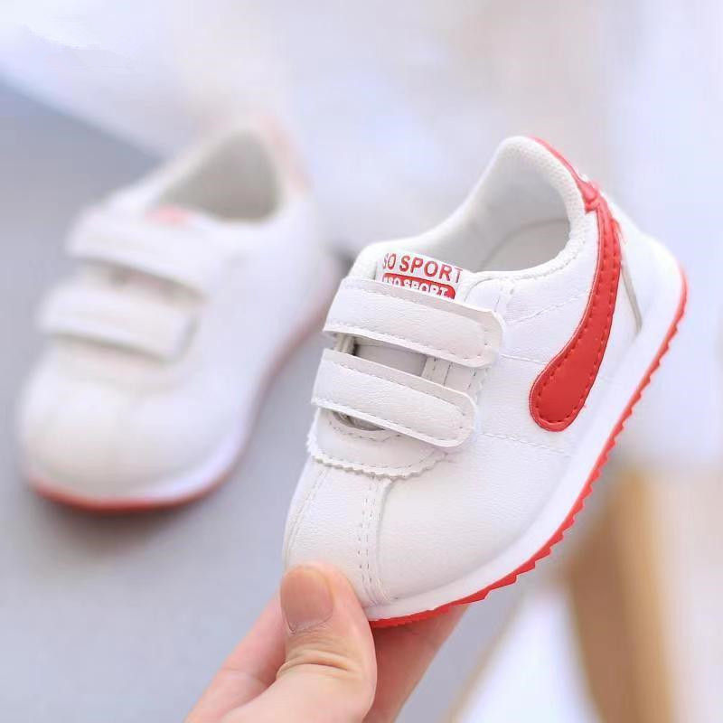 Thumbnail: Breathable Patchwork White Sneakers for Toddlers Boys and Girls