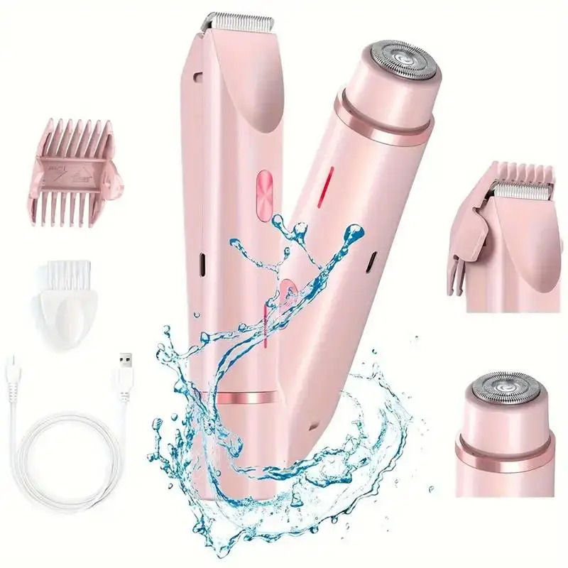 Thumbnail: Portable Double-Head Ladies’ Shaver, USB Rechargeable Waterproof Travel Razor