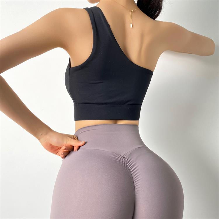 Thumbnail: Women’s One Shoulder Padded Sports Bra Activewear Medium Impact