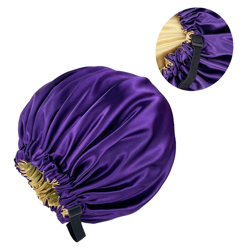 Thumbnail: Extra Large Reversible Satin Sleep Cap – Adjustable Bonnet for Women