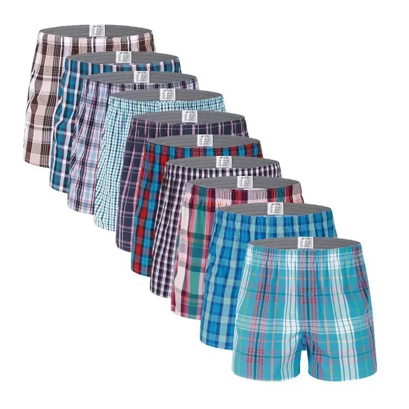 Thumbnail: Men’s Cotton Boxer Shorts, 4‑Pack Comfortable Woven Underwear