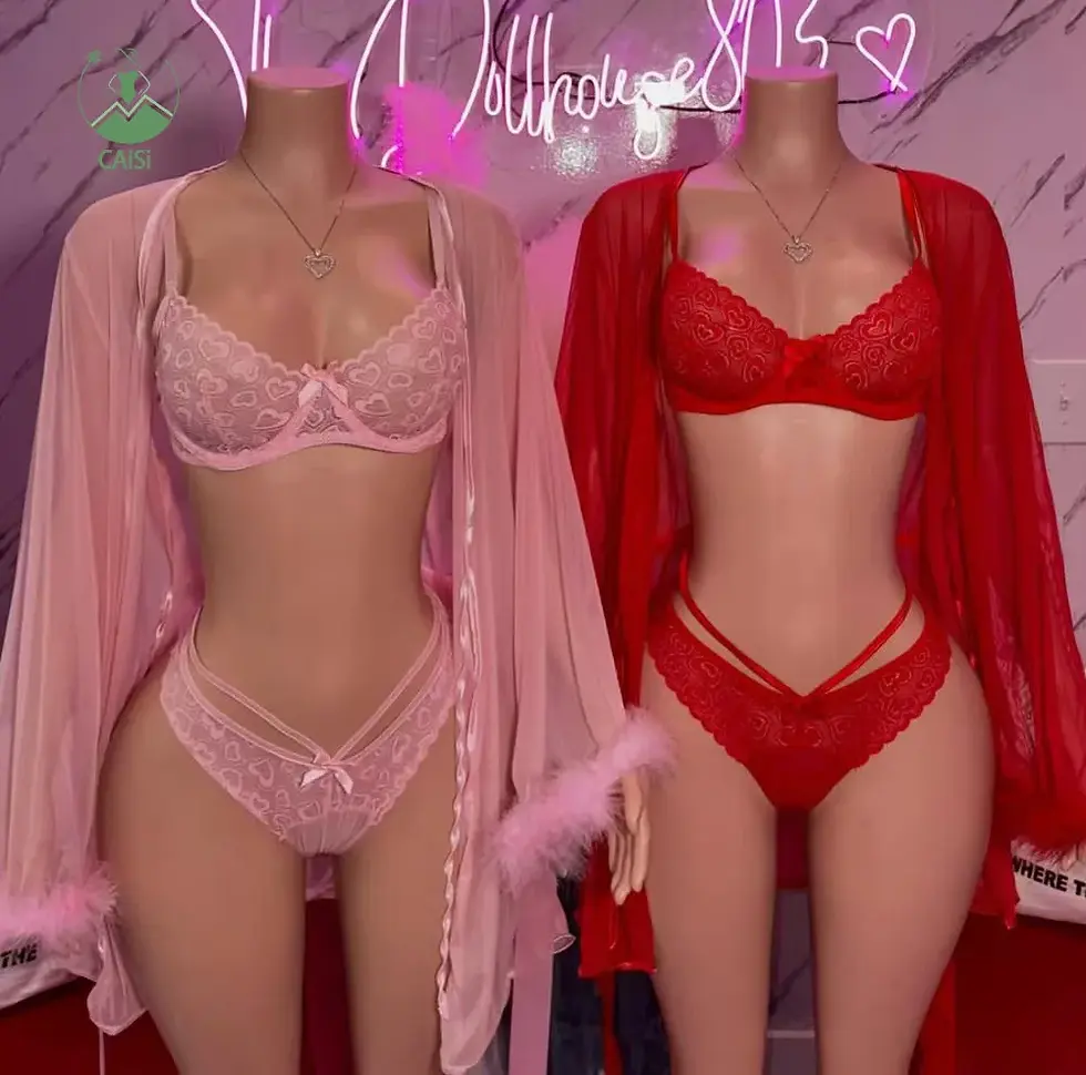 Thumbnail: Women’s Lace Sleepwear 3‑Piece Set