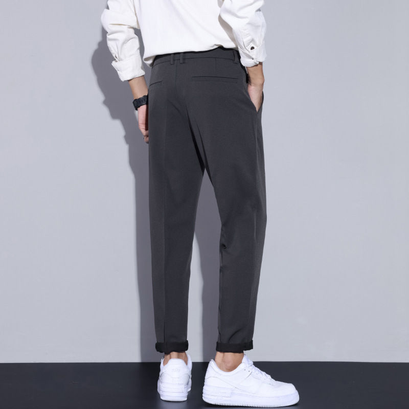 Thumbnail: Men Slim Fit Formal Business Dress Trousers Office Suit Pants Classic Tailored