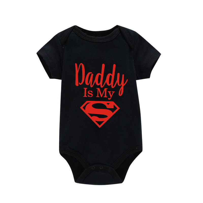 Thumbnail: Baby Romper – “Daddy Is My Hero” Funny Print Cotton Bodysuit