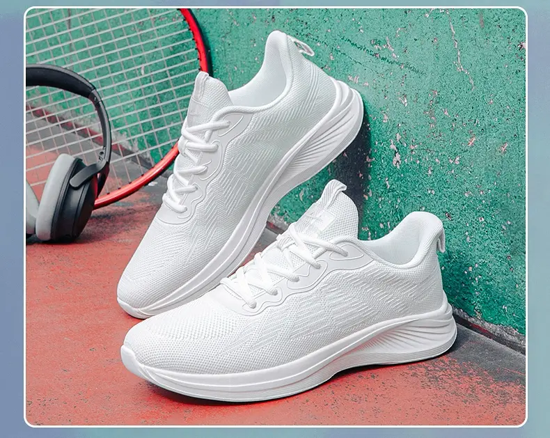 Warrior Cloudace Pure White Breathable Mesh Fitness Sneakers