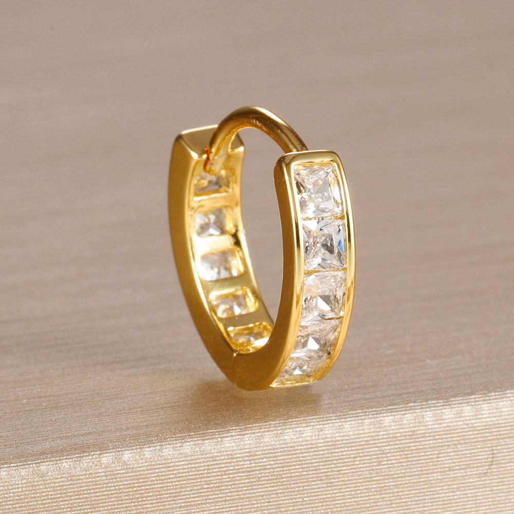 Gold Plated Stainless Steel Hoop Earrings for Women – Trendy Round Design