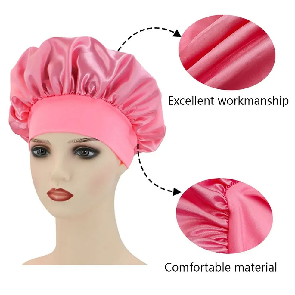 Thumbnail: Solid Satin Sleeping Bonnet – 1/2/3PCS Hair Care Night Caps for Women