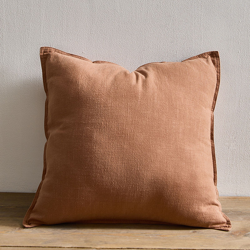 Thumbnail: Solid Color Cotton Linen Pillow Cover for Sofa and Bed