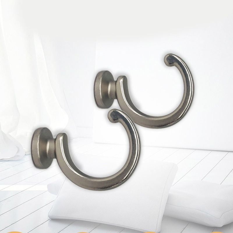 Thumbnail: 2Pcs Heavy Duty Metal Ball End Curtain Tieback Hooks