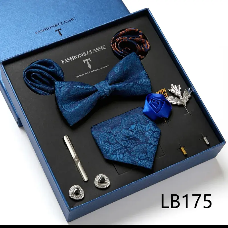 Thumbnail: Men’s Formal Suit Accessory Set – Tie, Bow Tie, Scarf & Brooch