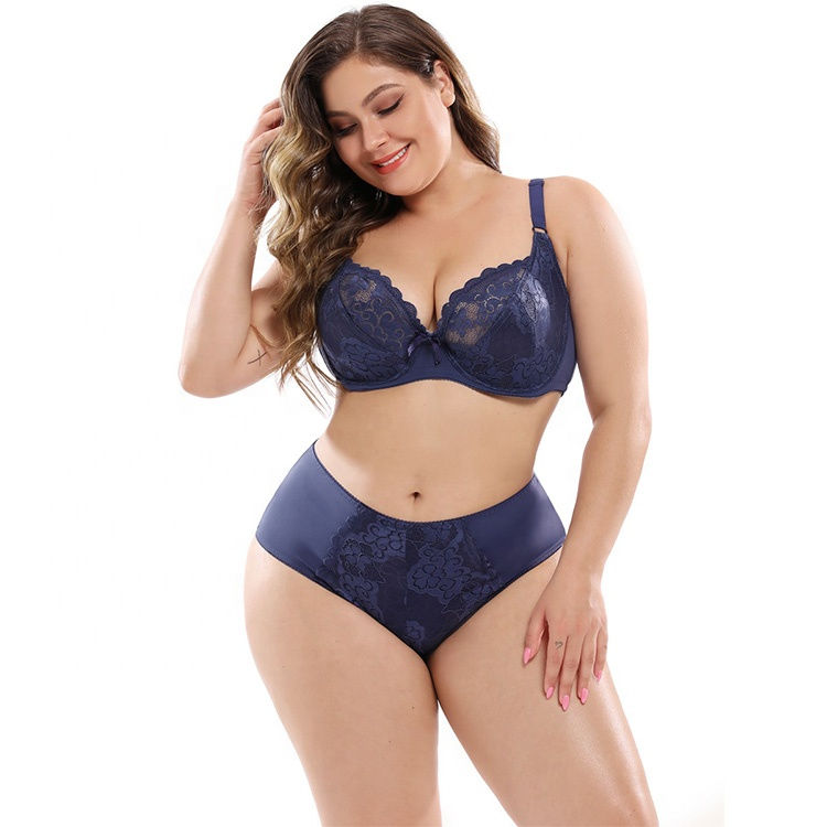 Plus Size Underwire Bra & Brief Set 44E | Supportive Lingerie