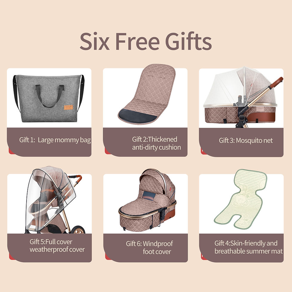Thumbnail: Luxury 3 in 1 High Landscape Baby Stroller with Reversible Seat and Foldable