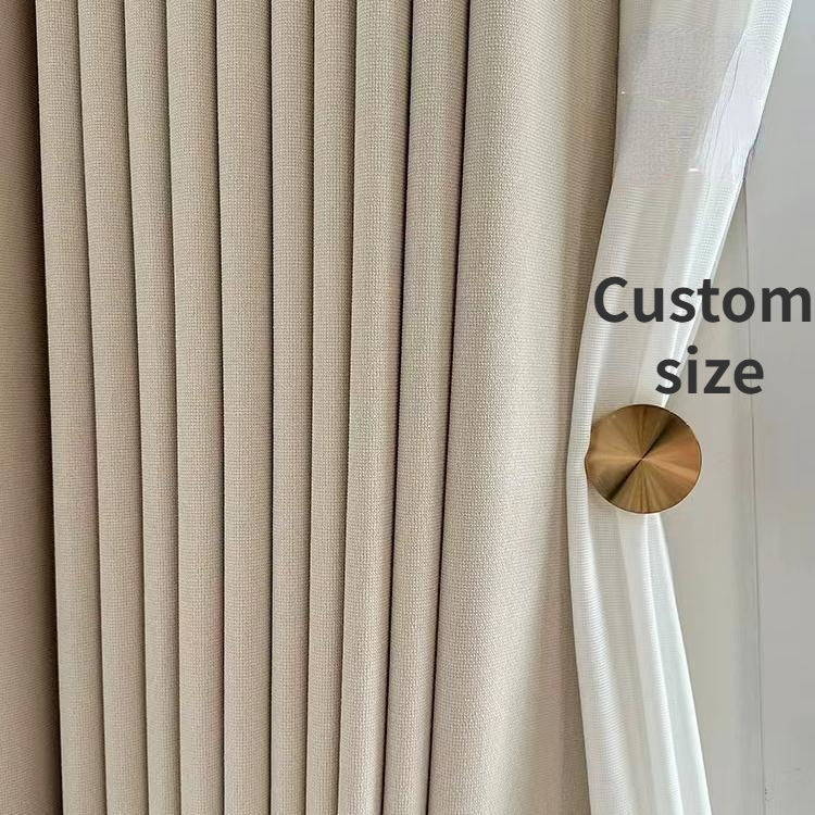 Thumbnail: Thickened Cotton Linen Blackout Curtains for Bedroom and Dining