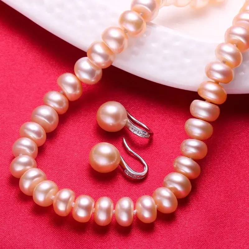 Thumbnail: Natural Freshwater Pearl Jewelry Set for Women, Pearl Jewelry Necklace& Earrings